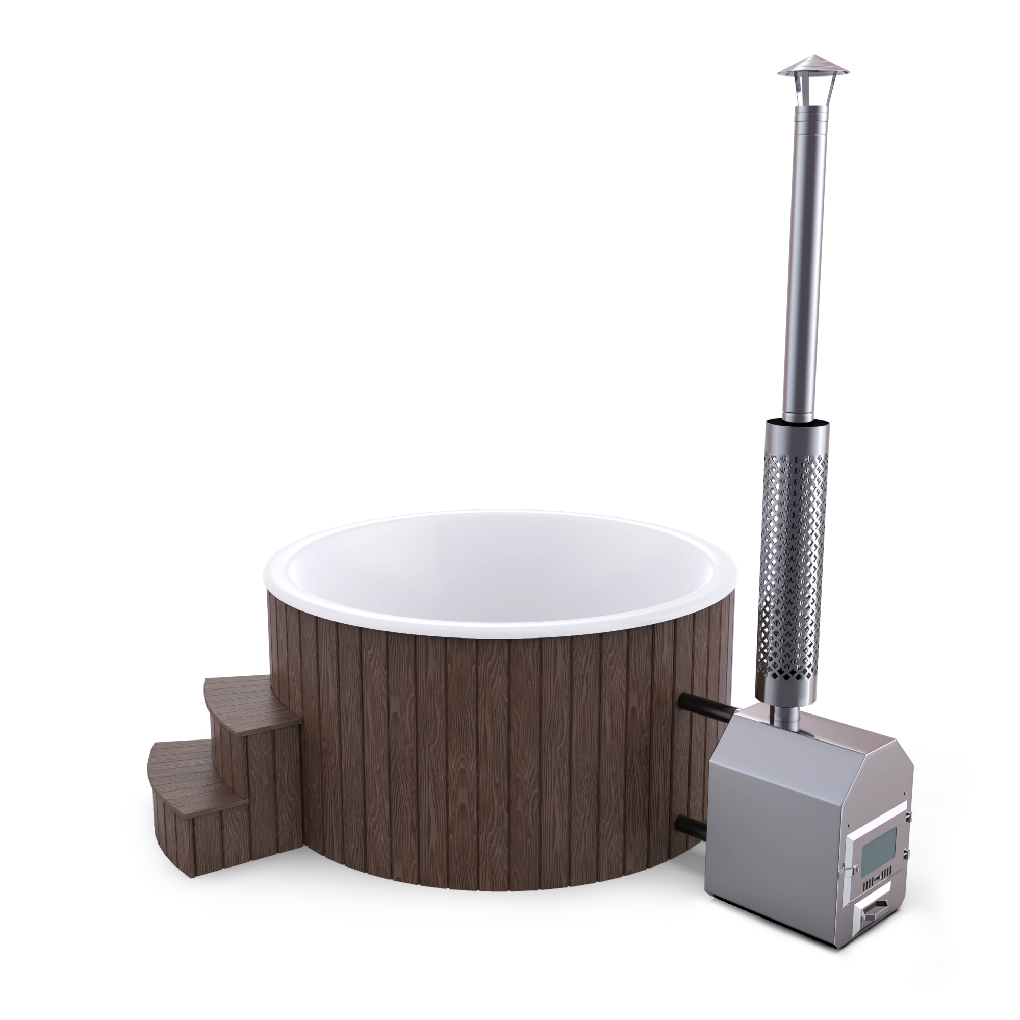 5-6 személyes akril kör dézsa külső kazánnal