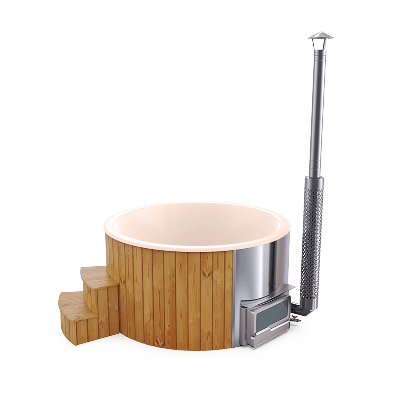 5-6 személyes akril kör dézsa fekvő kazánnal