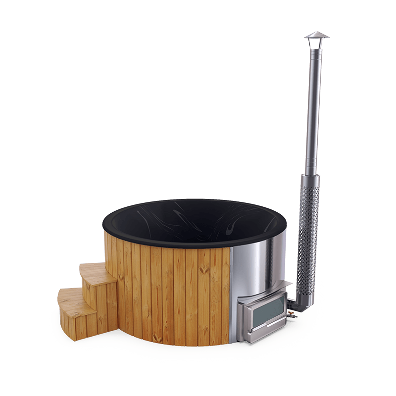 5-6 személyes akril kör dézsa fekvő kazánnal