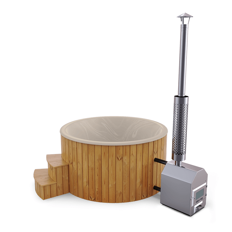 5-6 személyes akril kör dézsa külső kazánnal