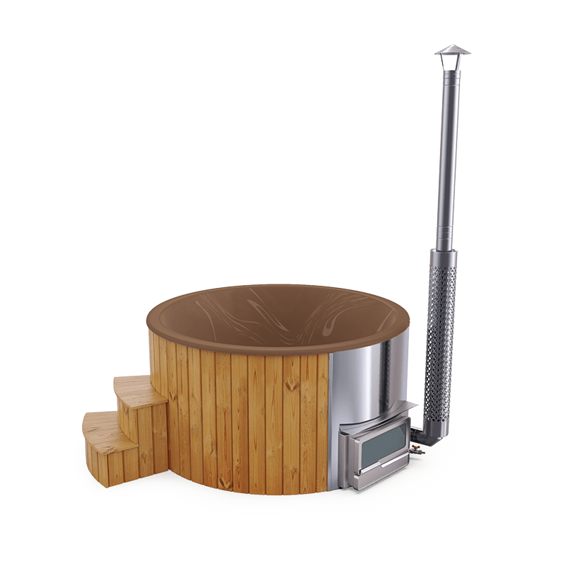 5-6 személyes akril kör dézsa fekvő kazánnal