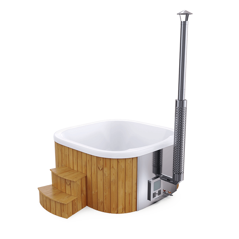 6-8 személyes akril négyzet dézsa belső kazánnal