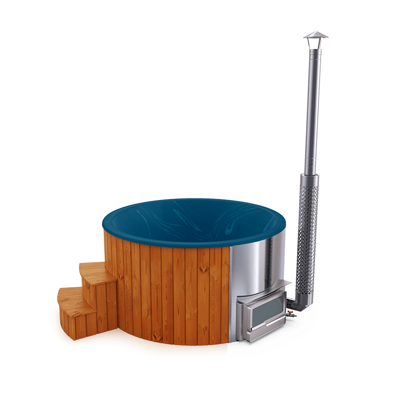 5-6 személyes akril kör dézsa fekvő kazánnal