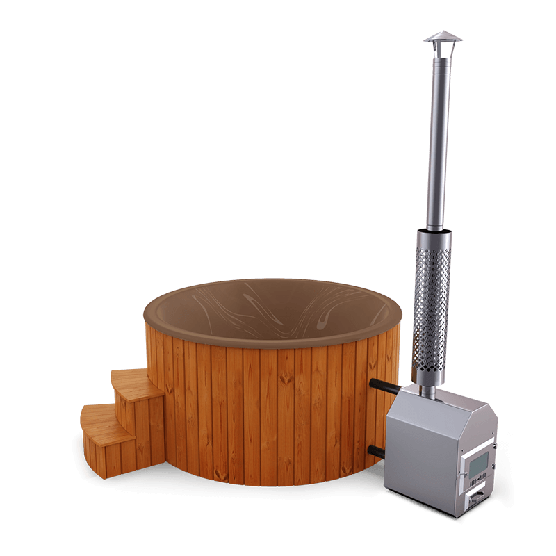 5-6 személyes akril kör dézsa külső kazánnal