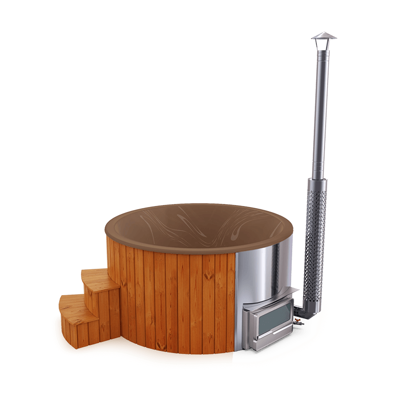 5-6 személyes akril kör dézsa fekvő kazánnal