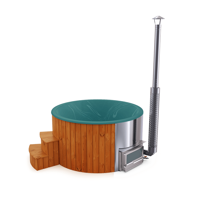 5-6 személyes akril kör dézsa fekvő kazánnal