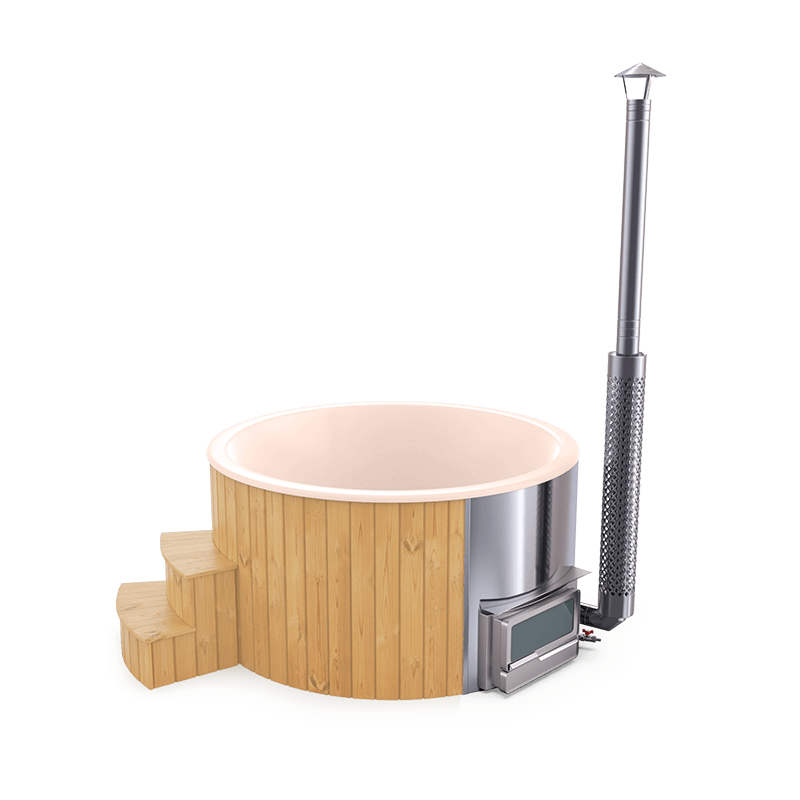 5-6 személyes akril kör dézsa fekvő kazánnal