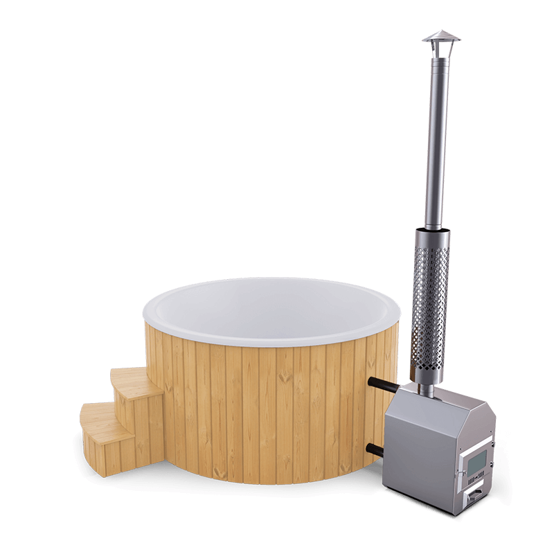 5-6 személyes üvegszálas kör dézsa külső kazánnal