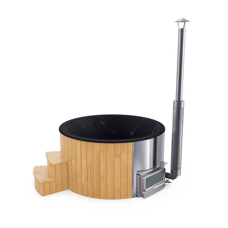 5-6 személyes akril kör dézsa fekvő kazánnal