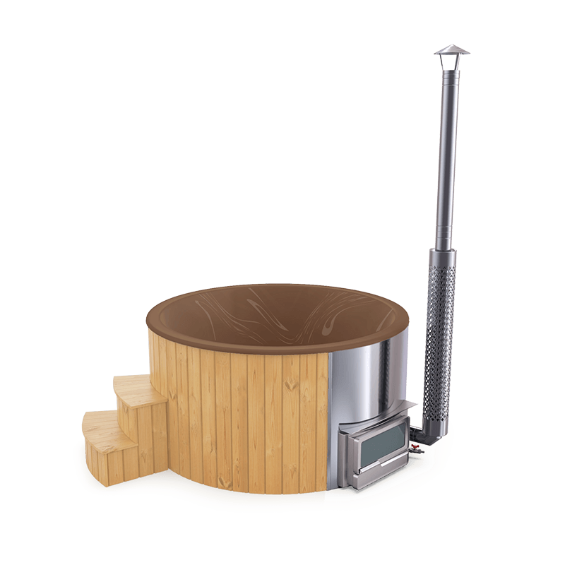 5-6 személyes akril kör dézsa fekvő kazánnal