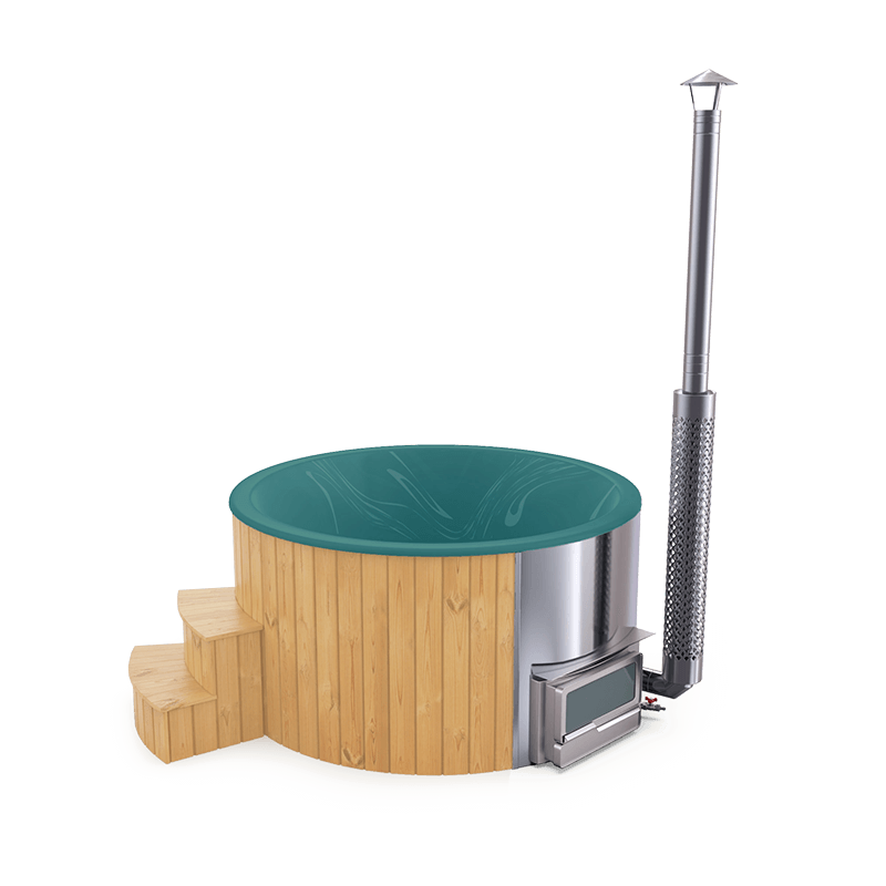 5-6 személyes akril kör dézsa fekvő kazánnal