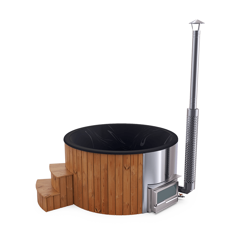 5-6 személyes akril kör dézsa fekvő kazánnal