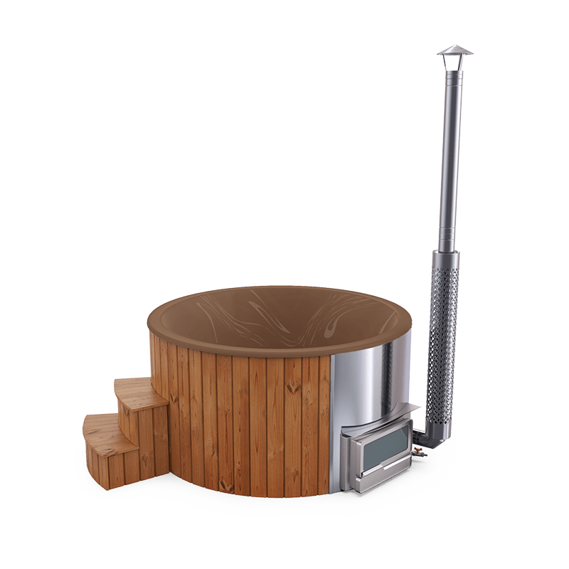 5-6 személyes akril kör dézsa fekvő kazánnal