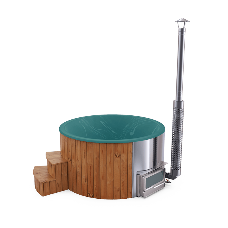 5-6 személyes akril kör dézsa fekvő kazánnal