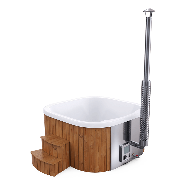 6-8 személyes akril négyzet dézsa belső kazánnal