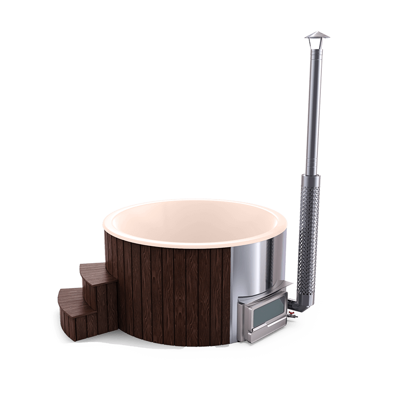 5-6 személyes akril kör dézsa fekvő kazánnal