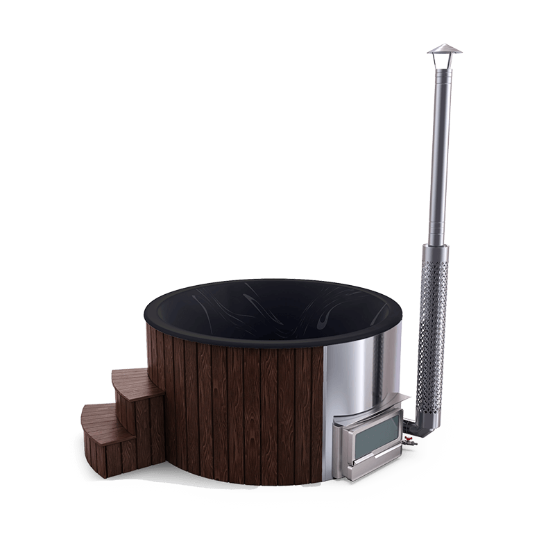 5-6 személyes akril kör dézsa fekvő kazánnal