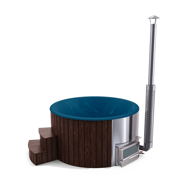 5-6 személyes akril kör dézsa fekvő kazánnal