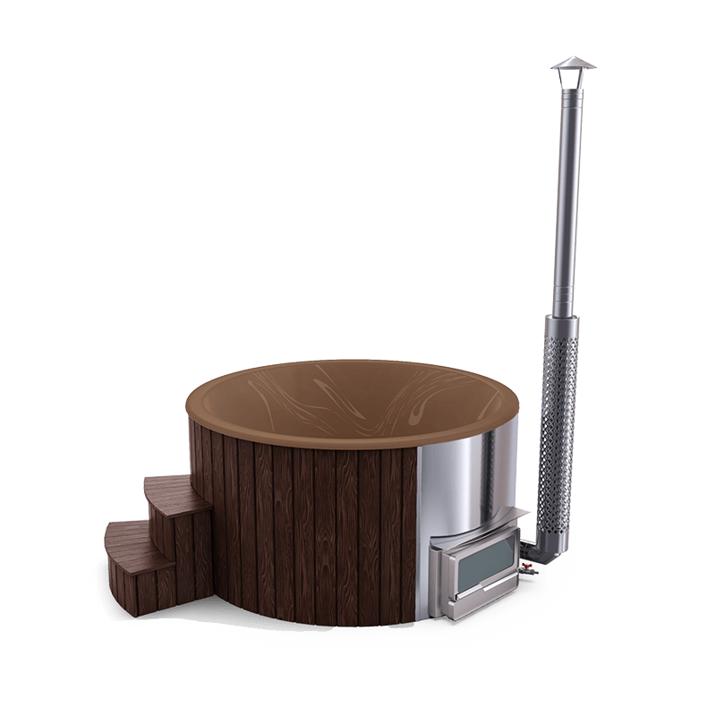 5-6 személyes akril kör dézsa fekvő kazánnal