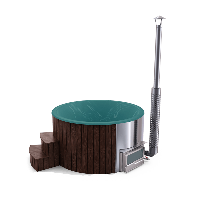 5-6 személyes akril kör dézsa fekvő kazánnal