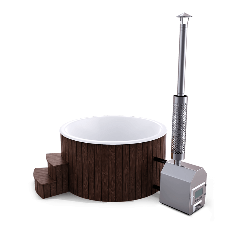 5-6 személyes üvegszálas kör dézsa külső kazánnal