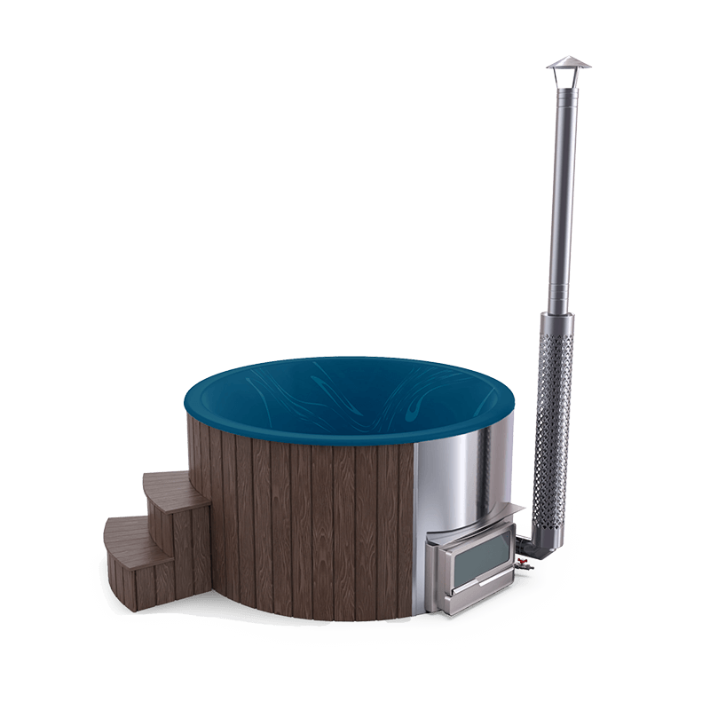 5-6 személyes akril kör dézsa fekvő kazánnal