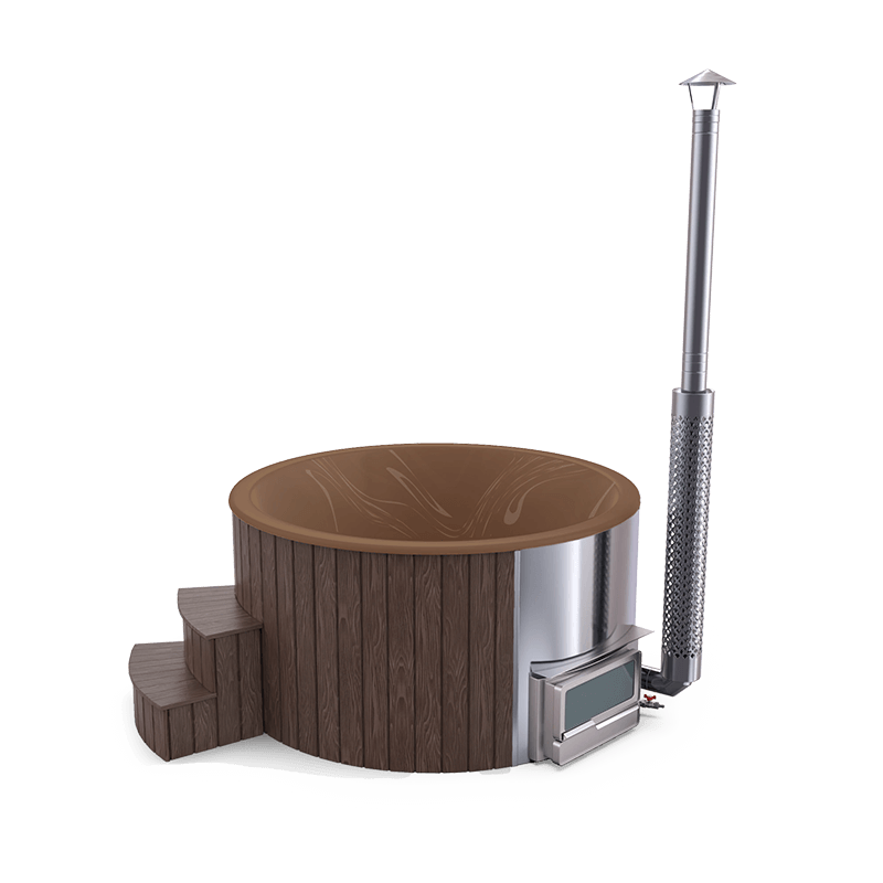 5-6 személyes akril kör dézsa fekvő kazánnal