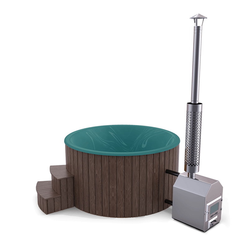 5-6 személyes akril kör dézsa külső kazánnal